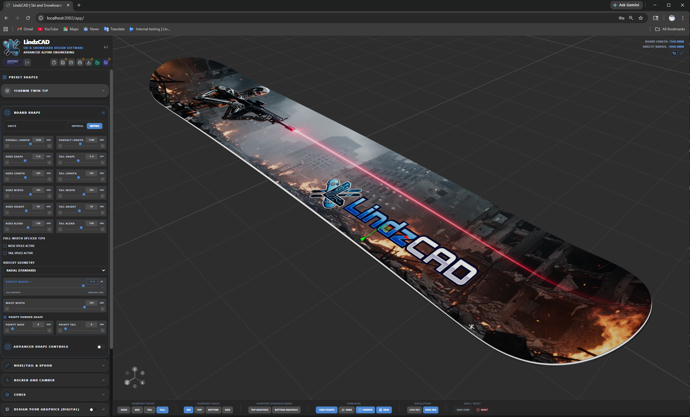 LindzCAD Snowboard Design